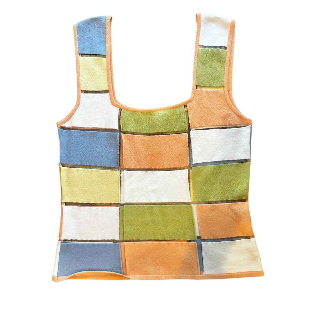 Angelica Val Graphic Boxy Multi Color Tank Top